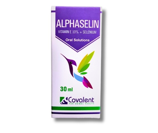 [3980] Expiry 5-2025 Covalent Alphaselin Vitamin E 10% + Selenium Oral Solutions For Birds 30 ml