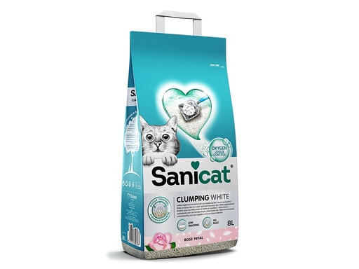 [6187] Sanicat Clumping White Rose Petal Scented Cat Litter 8 L 