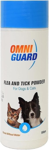 Omni Guard Dry Shampoo Flea & Tick Powder For Dogs & Cats 150 GM