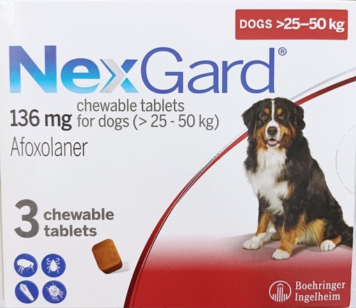 [5633] NexGard 136 mg For Dogs ( > 25 - 50 kg ) X 1 Tablet