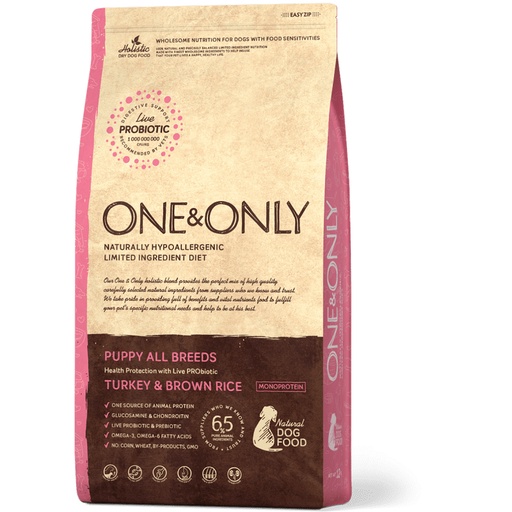 ONE&ONLY Puppy All Breeds Turkey & Brown Rice Dog Dry Food 