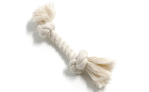 [9895] UE Rope Dog Toy With Two Knots White 40cm