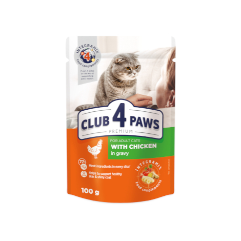 CLUB 4 PAWS Premium Adult Cat Wet Food in Gravy Pouch 100 g