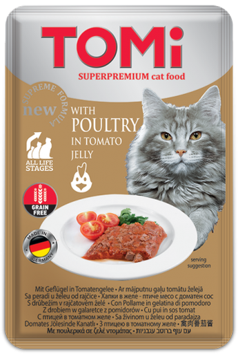 TOMi Super Premium Grain Free All Life Stages Cat Wet Food jelly Pouch 100 g