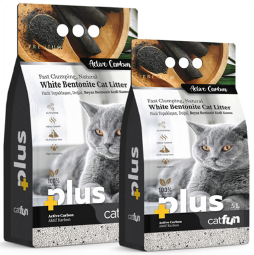 Catfun Plus White Bentonite Clumping Cat Litter Active Carbon