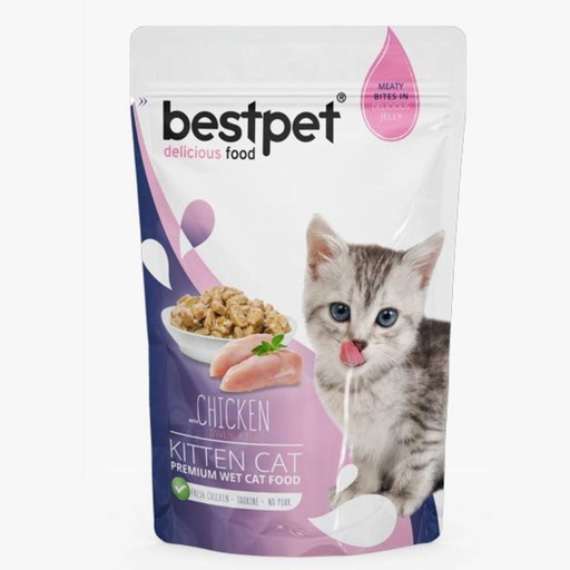 [2491] bestpet Meaty Bites in Delicious Jelly Kittens Wet Food With Chicken 85 g