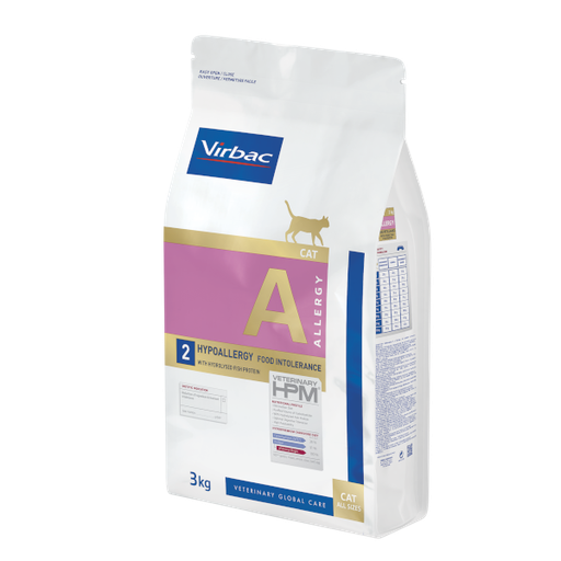 [1996] Virbac Veterinary HPM Allergy 2 Hypoallergy Food Intolerances With Hydrolysed Fish Protein Cat Dry Food 3 Kg