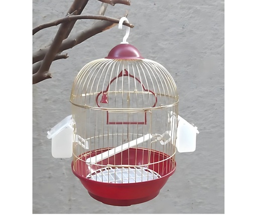 [5655] Elegant Cylinder-Shaped Bird Cage – Stylish & Spacious for Your Feathered Friend