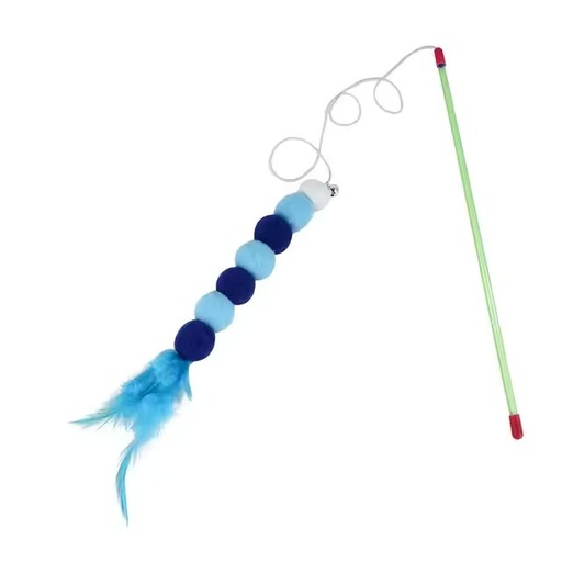 [4342] Soft Feather Cat Stick Toy