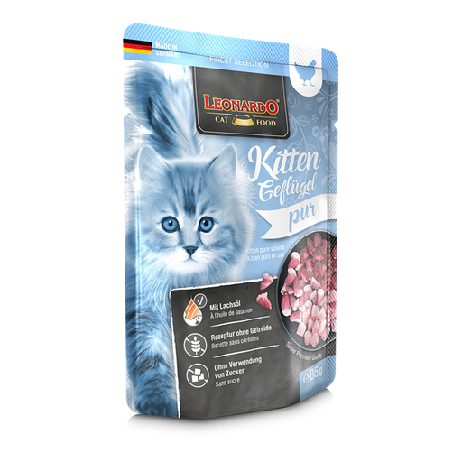 [6305] Leonardo Kitten poultry pure Wet Food Pouch 85g