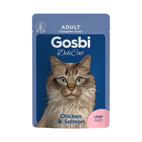 Gosbi Delicat Adult Chicken & Salmon loaf Pate Wet Cat Food 70 g